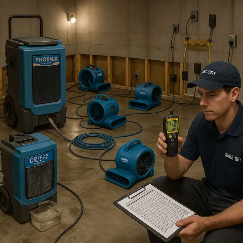 Structural Drying and Dehumidification process in Fayette, IA